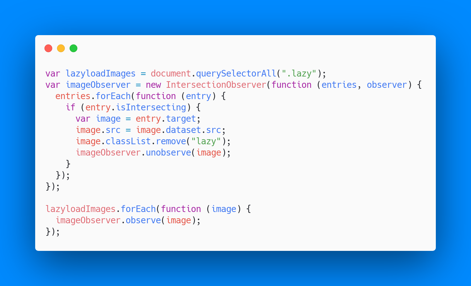 Lazy Loading Images with plain old Javascript